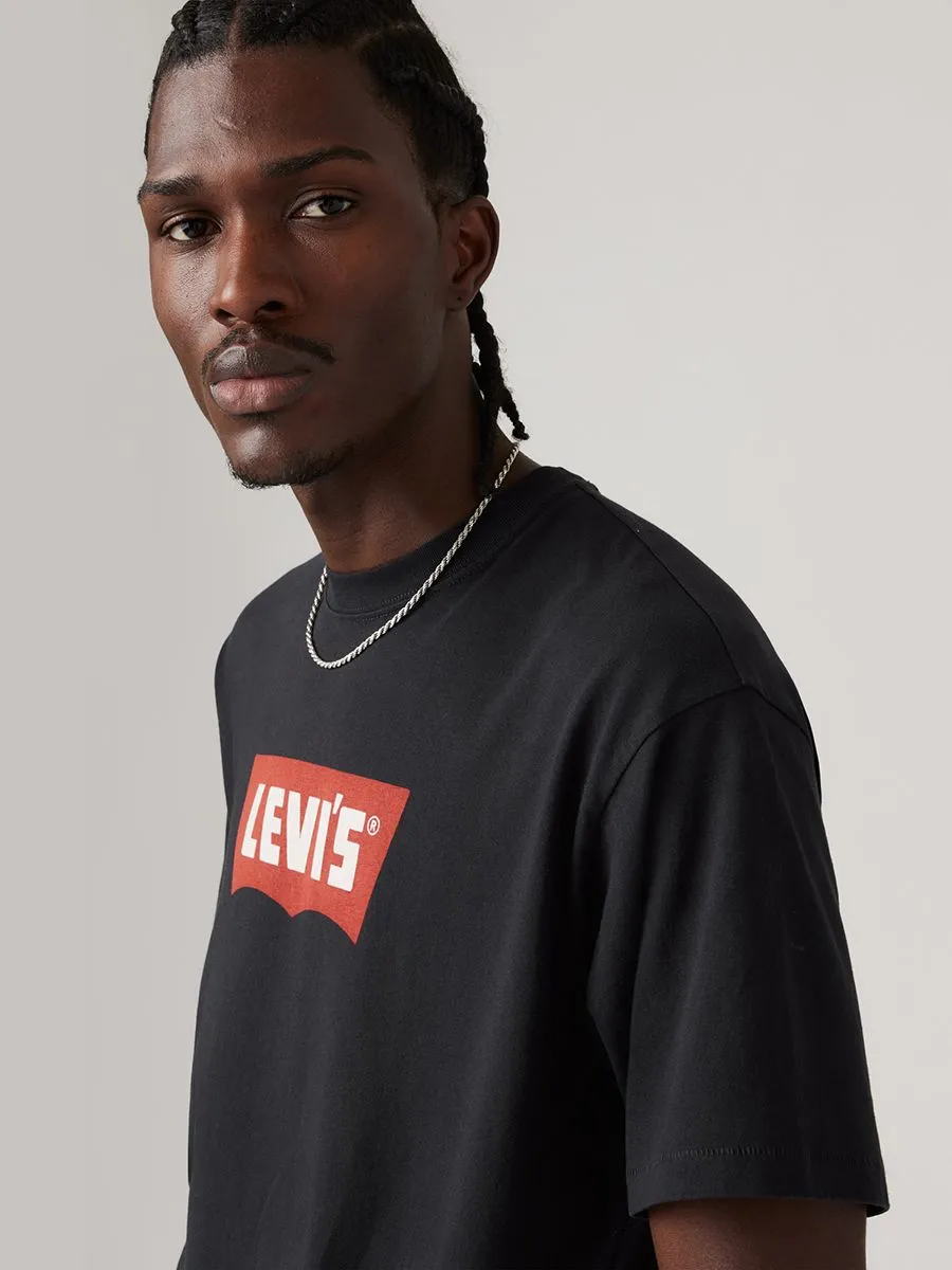 LEVI'S Men's Vintage Batwing Graphic T-Shirt Vintage Chili Oil Batwing Caviar