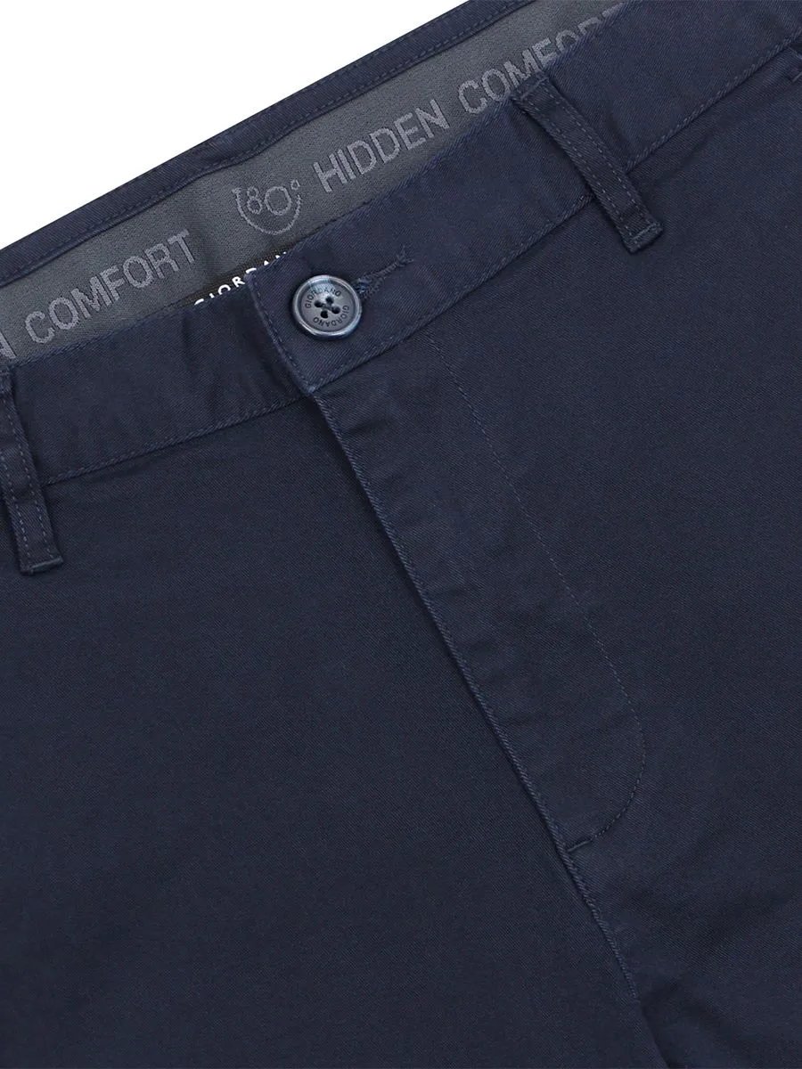 GIORDANO Men's Super Stretch Easy-Care Pants (180° Waistband) Signature Navy