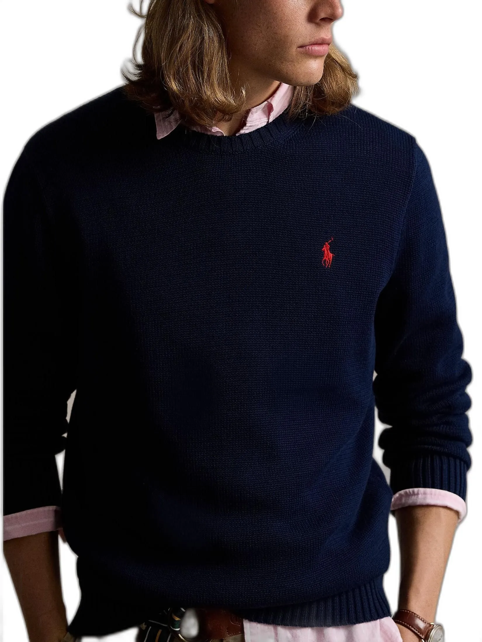 POLO RALPH LAUREN Men Pullover-Cotton Crewneck Sweater MNPOSWE16820571-Blue