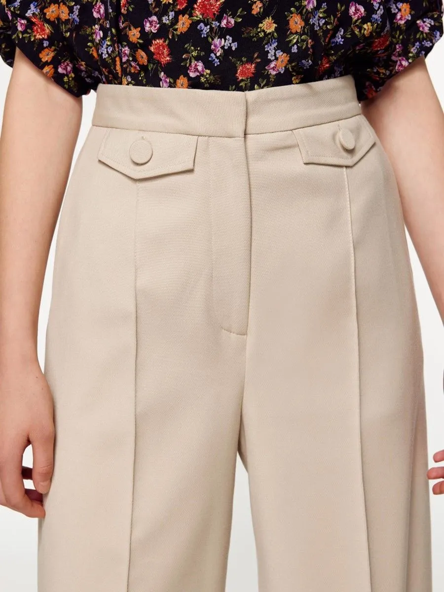 ASAVA ( SS24 ) Addison Women Straight-Leg Pants Beige