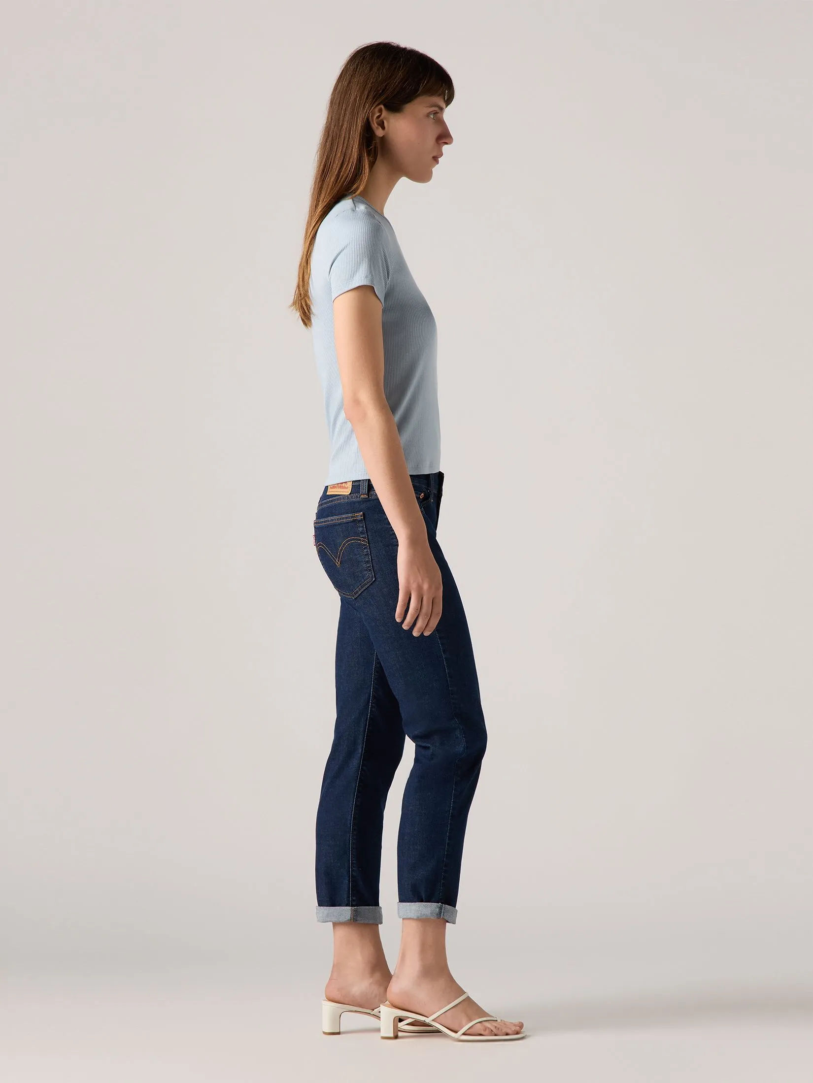 LEVI'S Women's Mid-Rise Boyfriend Jeans Dark Blue
