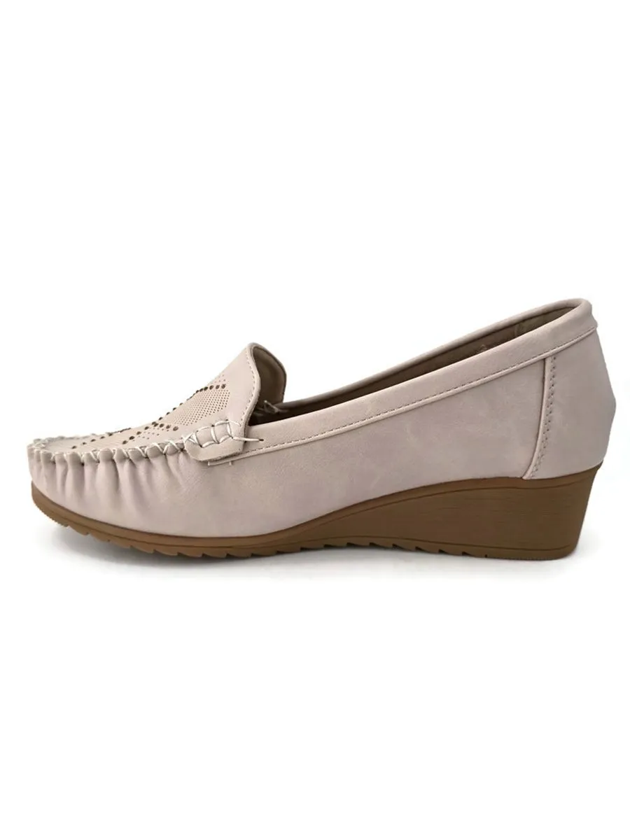 KLIN Woman Wedge Moccasin Apricot