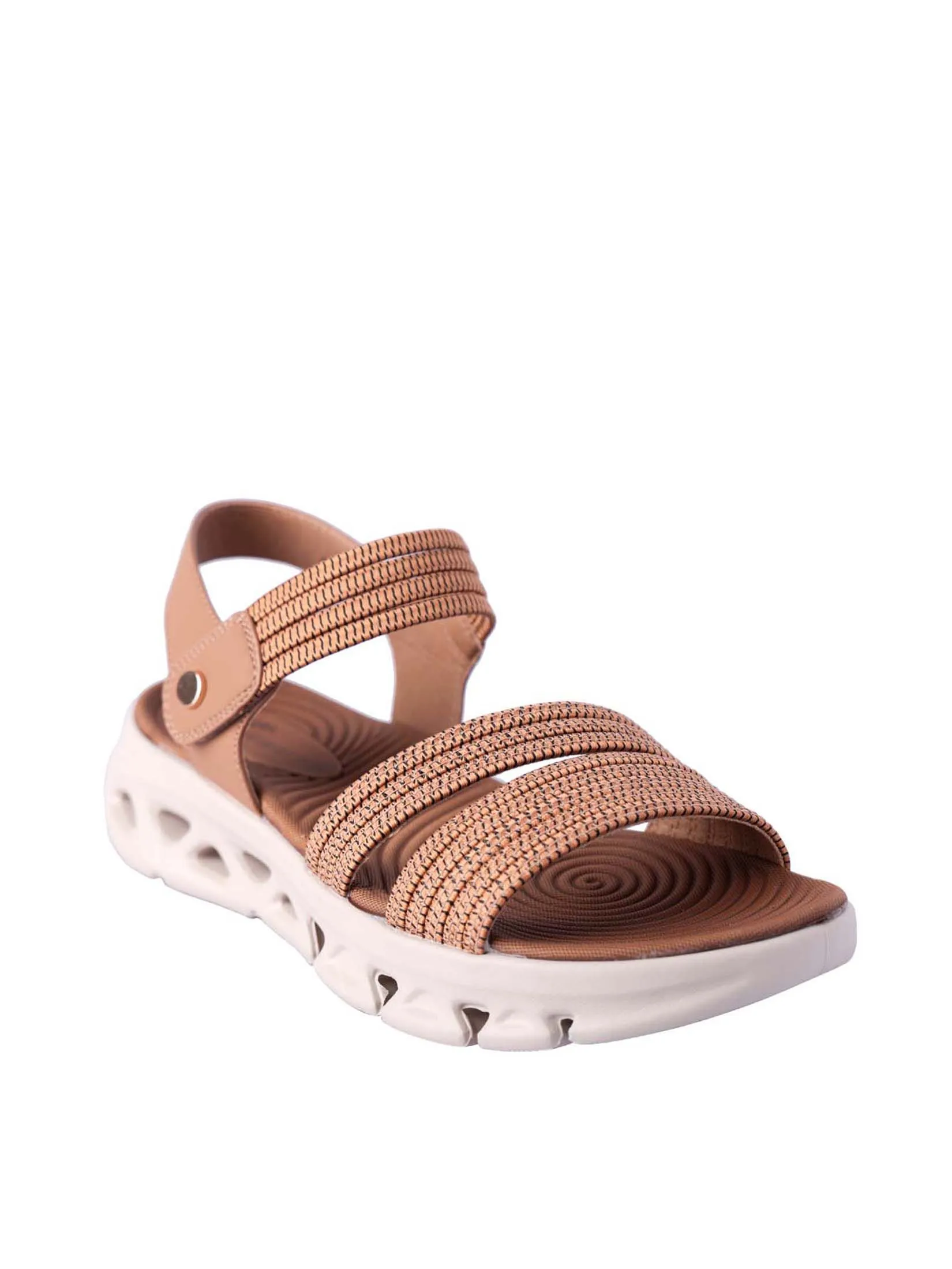 VILLAINS SF STRETCHY Women's Comfort Flat Sandals TAN