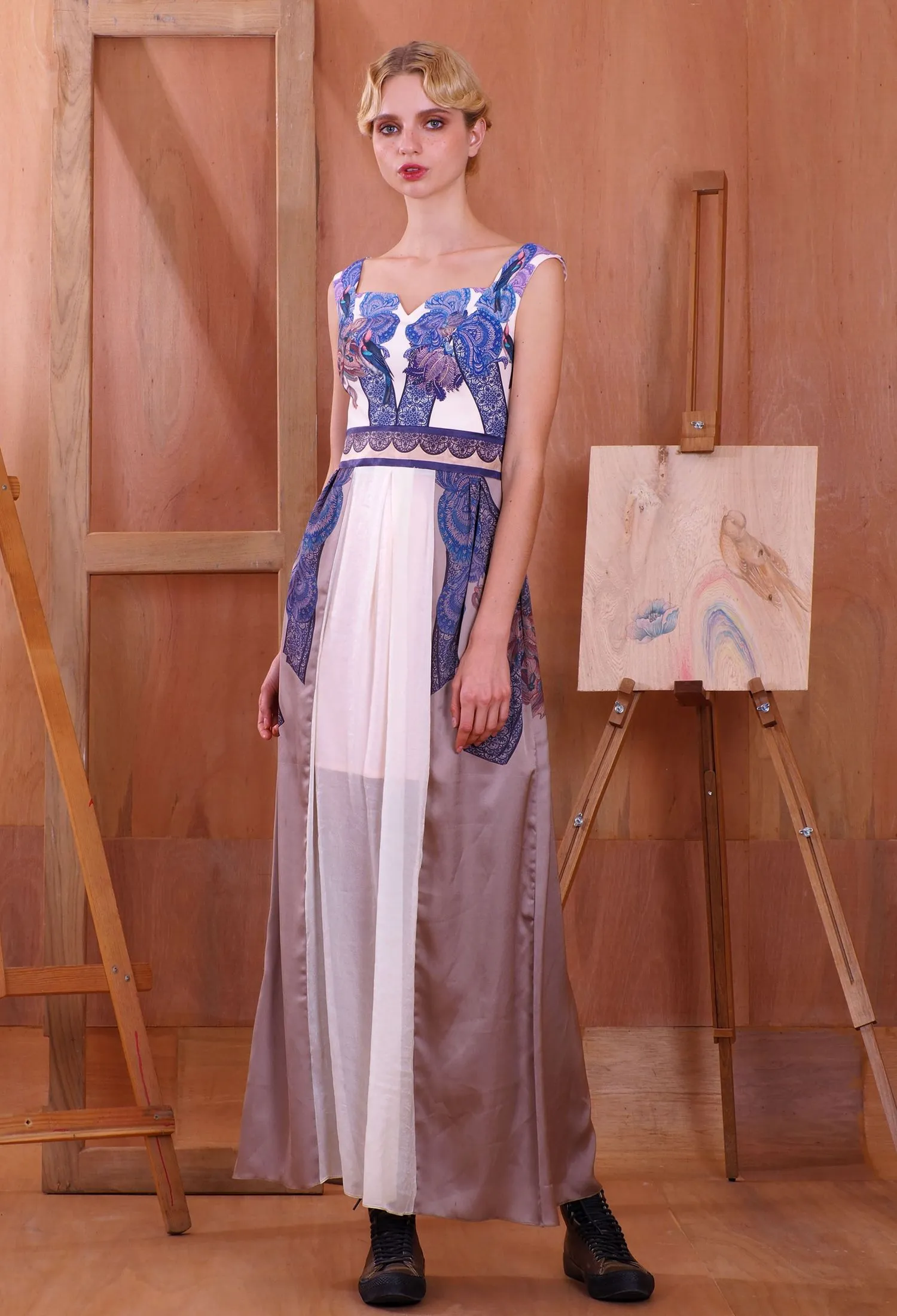 PEDZ Gold Pedz Aesthetic Maxi Dress