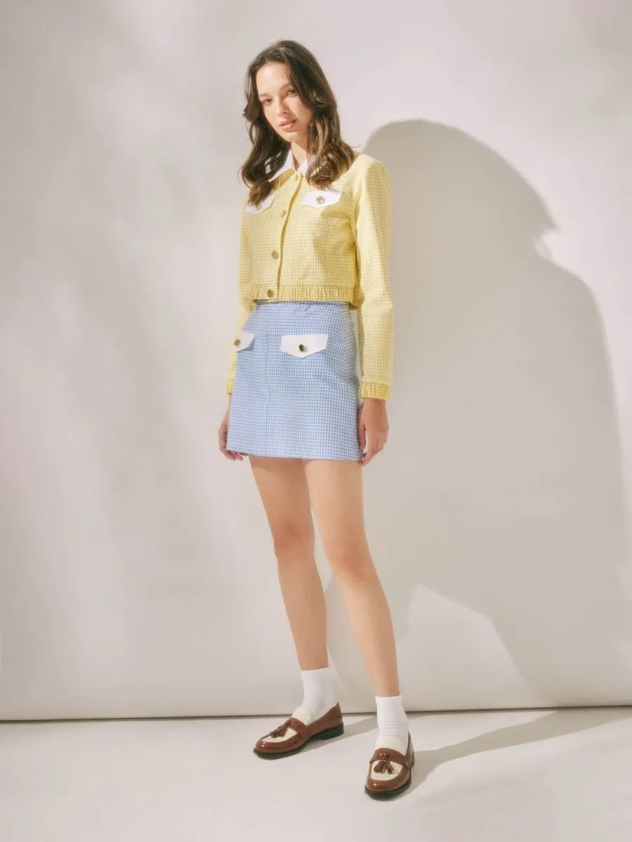 ASV (RS24) Anastasia Women Gingham Skirt Blue