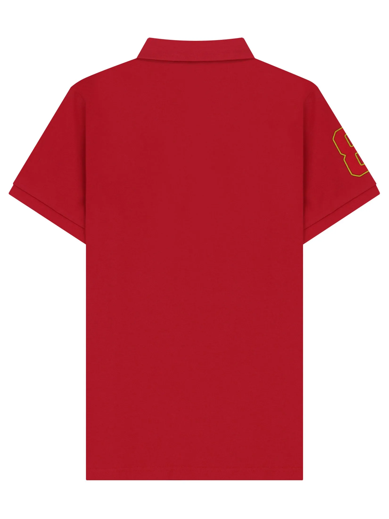 GIORDANO Men's Pique Slim Fit Embroidery Napoleon Polo Haute red