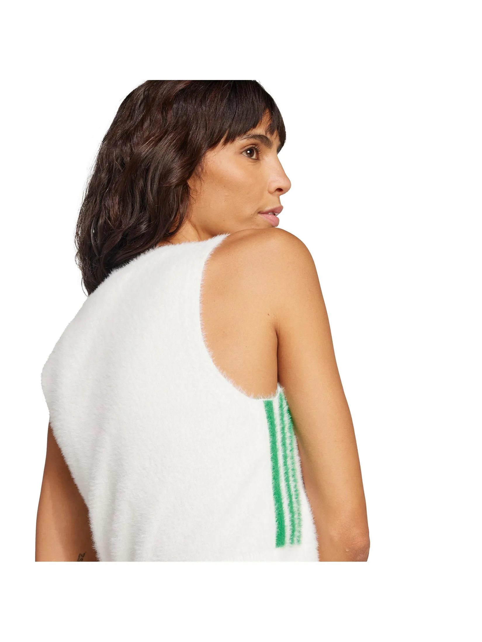 ADIDAS Women Vest Fluffy Knitted JW3650 White / Off White