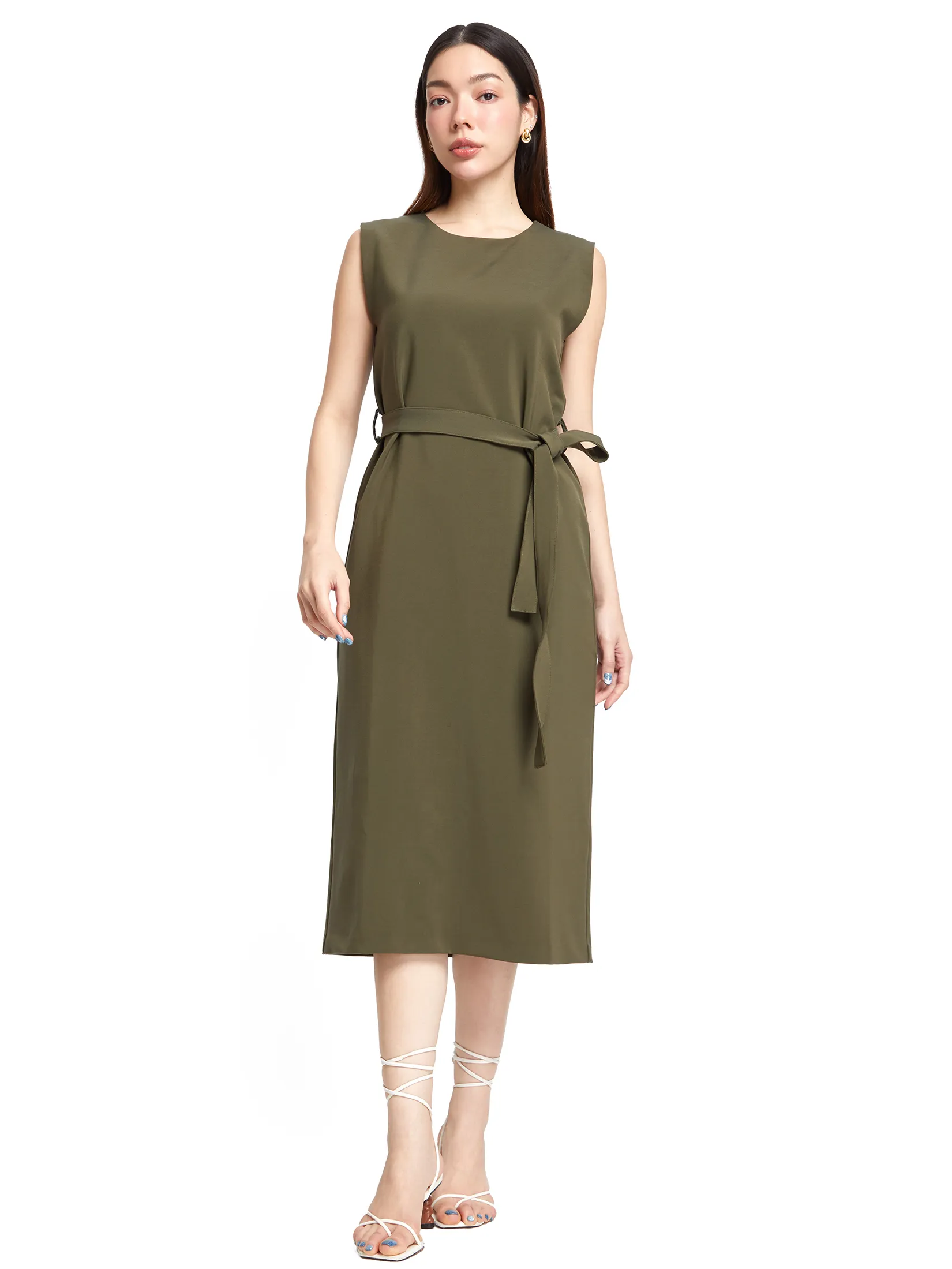 NEXT PHASE Women Dress Sleeveless Tie Waist Design