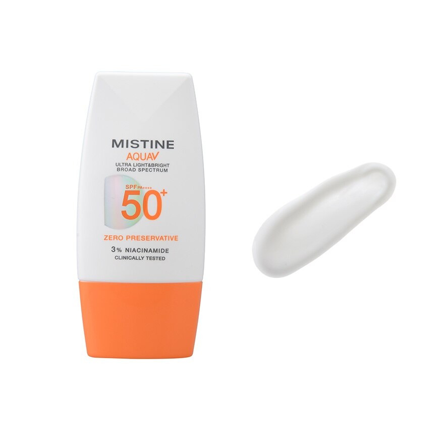 Mistine Aqua V Ultra Light  Bright Sunscreen SPF50+ PA++++ 40 Ml.