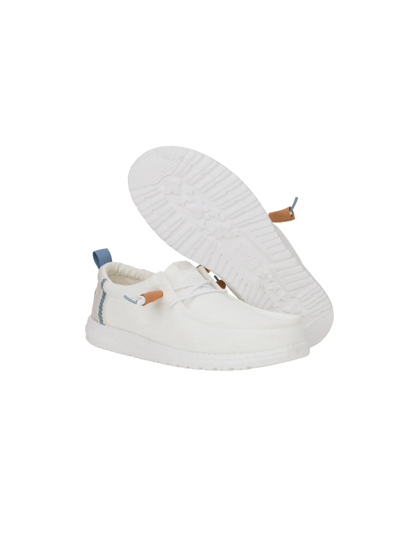 HEYDUDE WALLY CRAFT LINEN - WHITE/STONE GREY