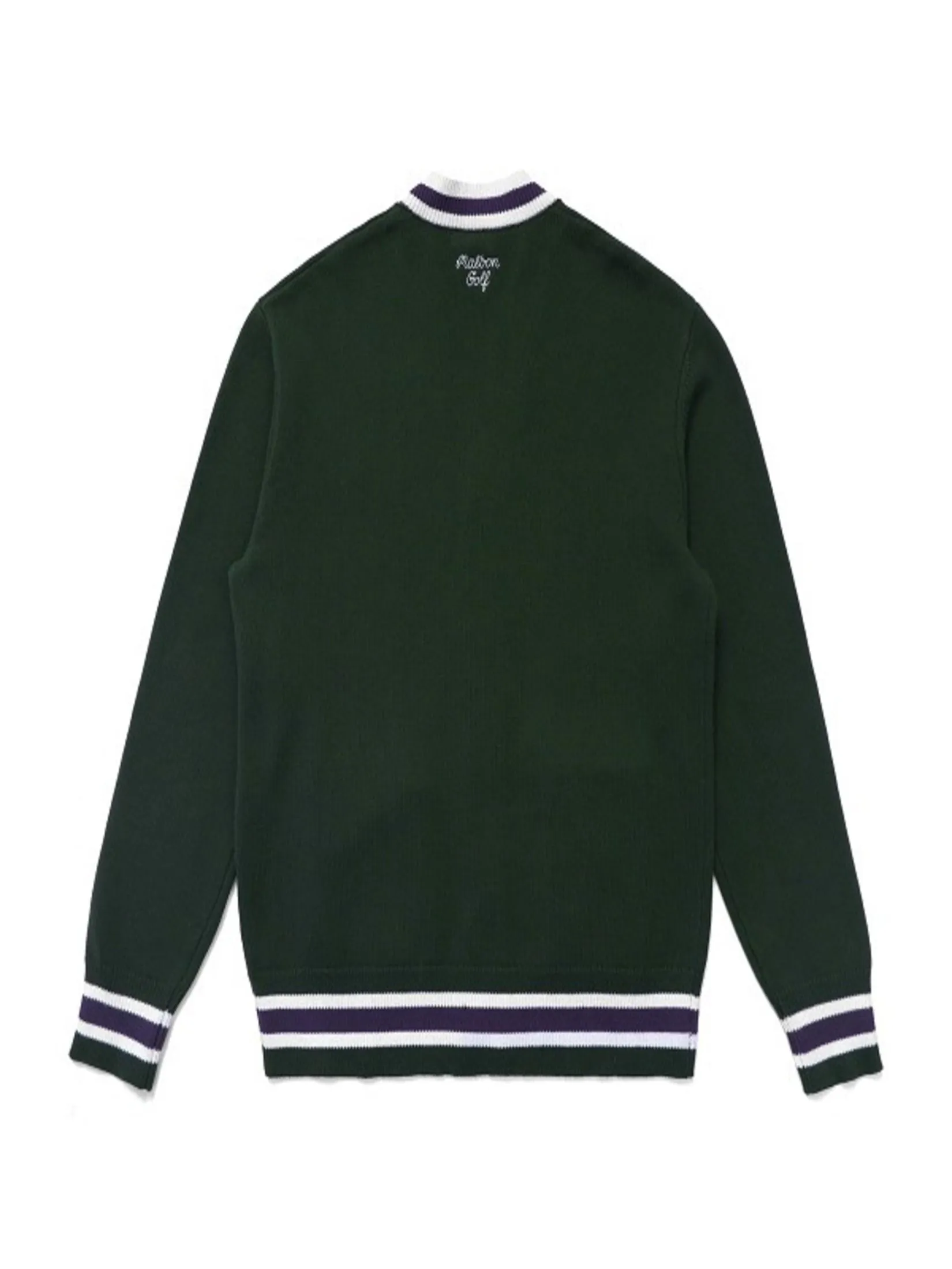 MALBON GOLF MALBON WIZ CARDIGAN IN FOREST GREEN