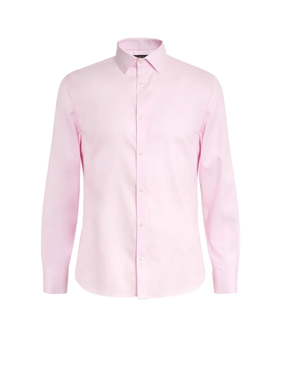 MARKS & SPENCER Men Shirt Slim Fit Non Iron Pure Cotton Light Pink