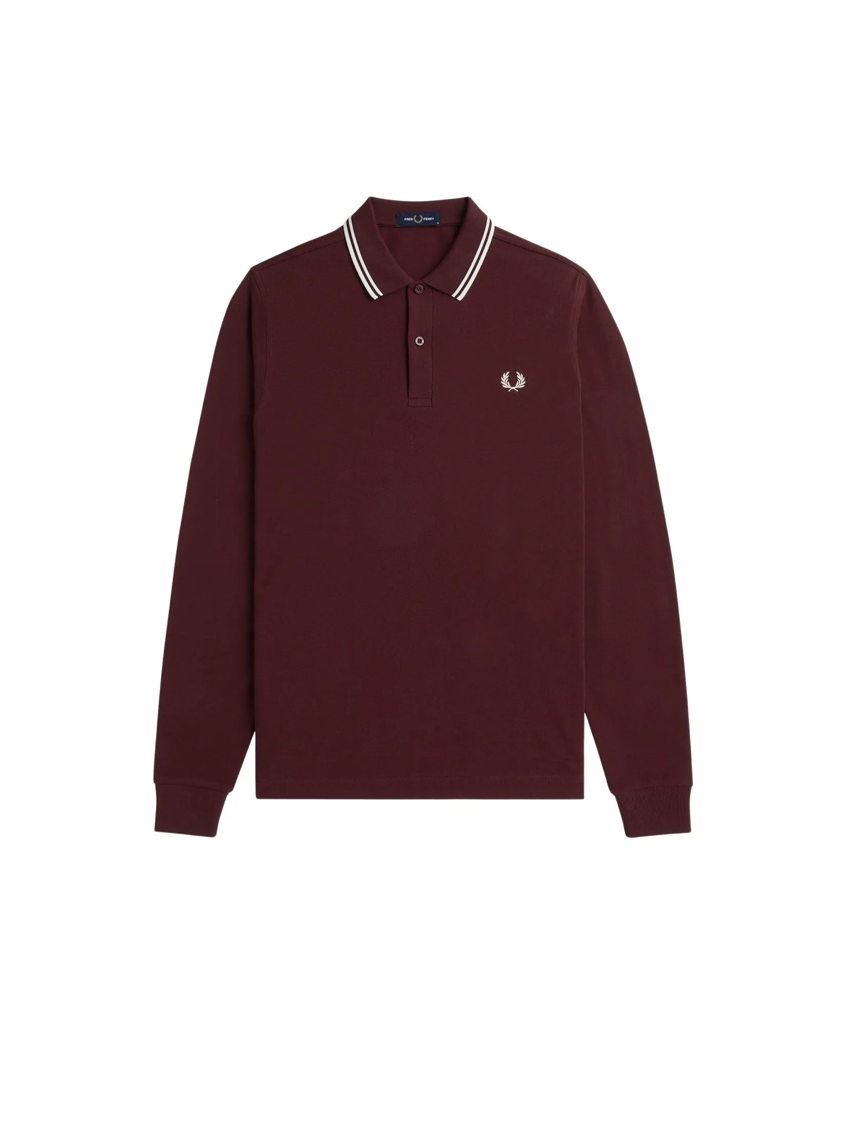 FRED PERRY Men LS TWIN TIPPED SHIRT           Red