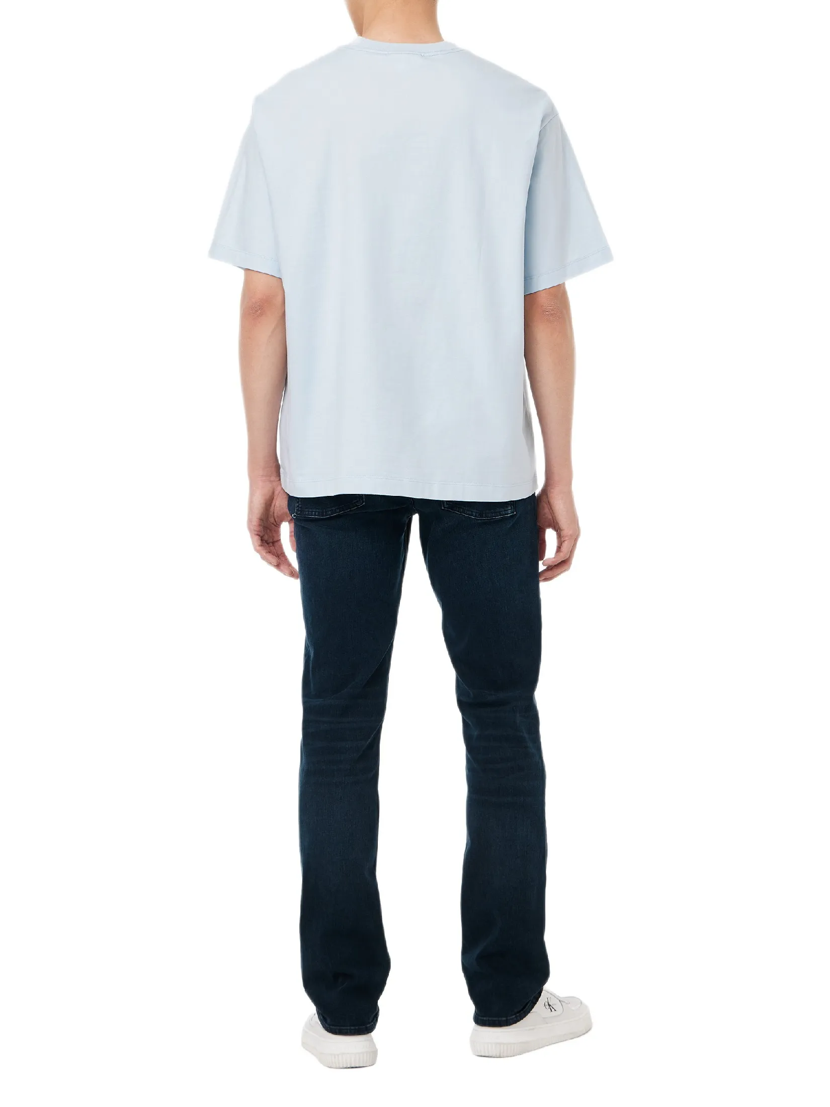 CALVIN KLEIN Men s Relaxed Fit CKJ Graphic Short Sleeve T-Shirt Light blue