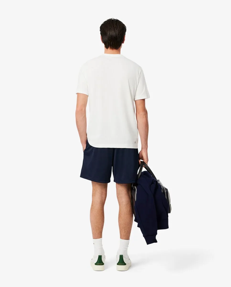 LACOSTE Graphic Mesh Shorts Blue