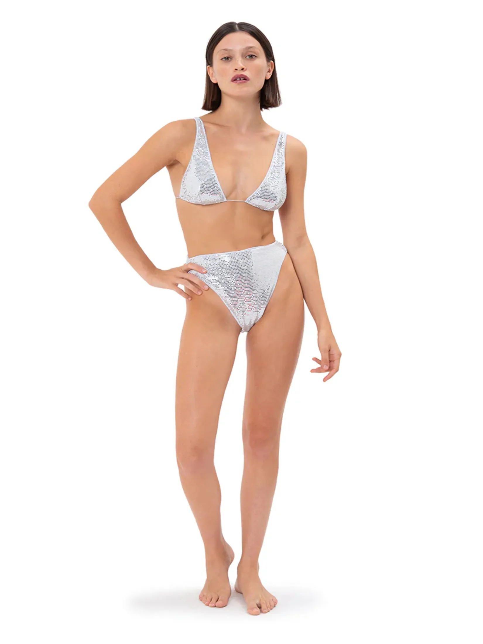 OSEREE DISCO 90S TWO PIECE IN SILVER