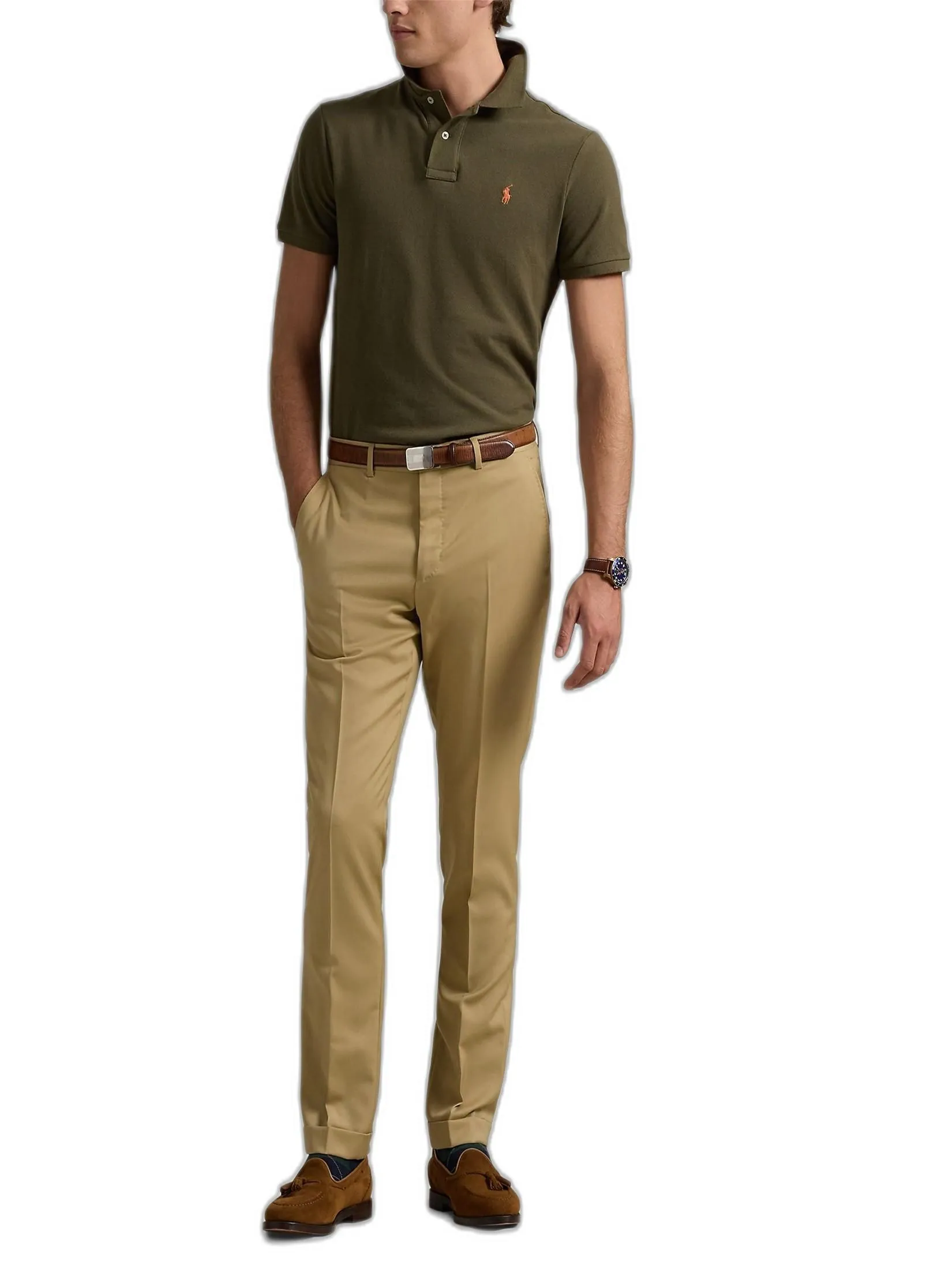 POLO RALPH LAUREN Polo Ralph Lauren POLO-Custom Slim Fit Mesh Polo Shirt MNPOKNI1N820492 300 GREEN