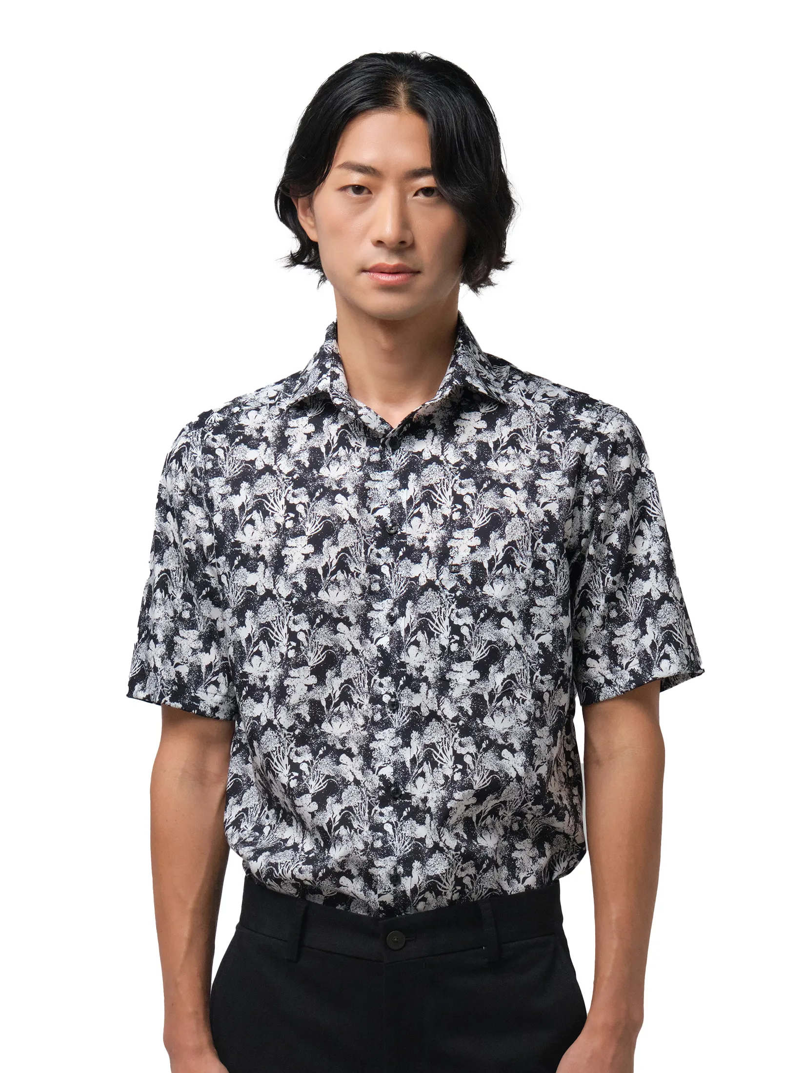 OLYMP MEN S SHIRT SHORT SLEEVES CASUALSHIRT MODERN FIT EASY IRON BLACK