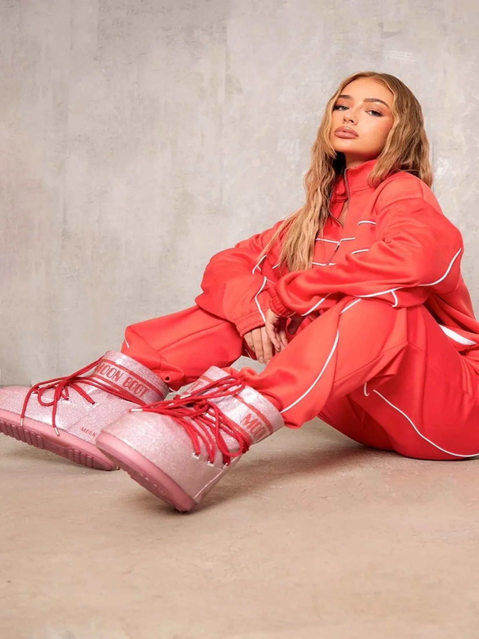 MOON BOOT BOOTS ICON LOW GLITTER IN PINK