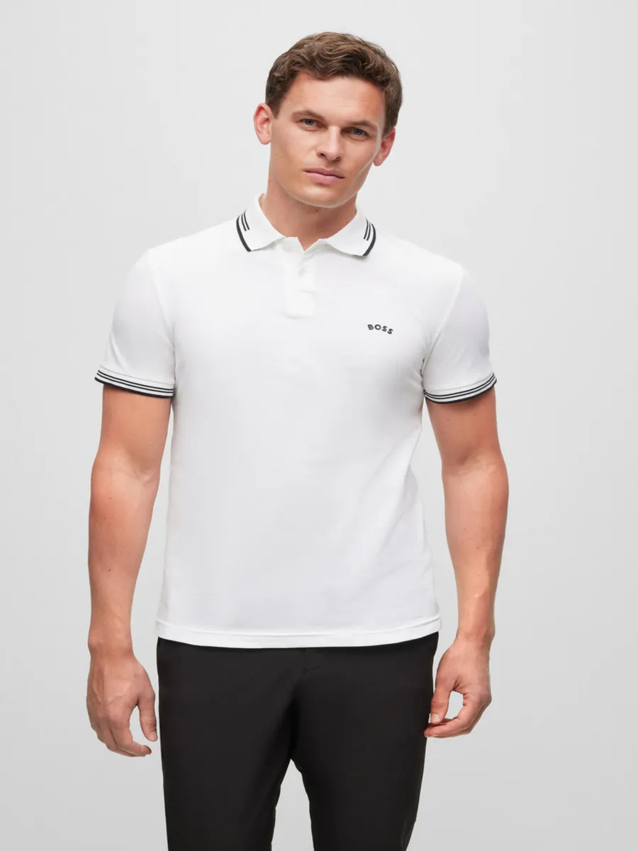 BOSS Men s Polos Slim Fit White