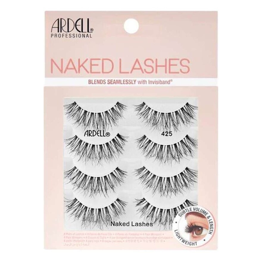 Ardell Naked Lashes 425 With Invisiband 4pairs - Black