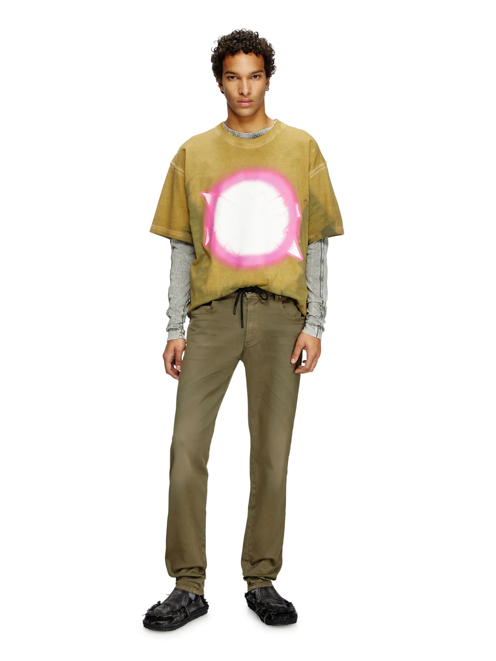 DIESEL Men Jeans Pants 2062 D-STRUKT-B JOGG Sweat jea Deep green