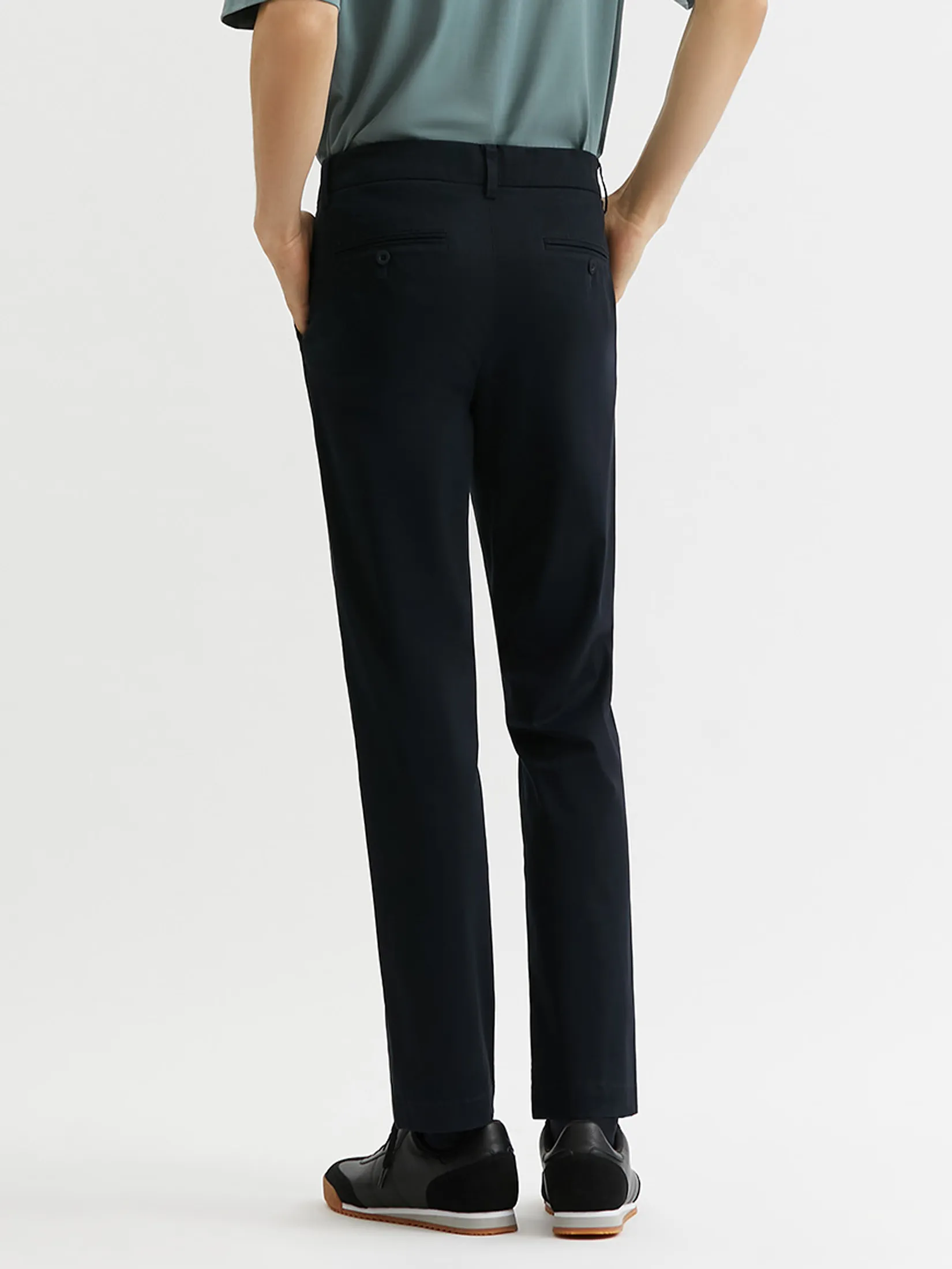 DAPPER Men Slim-Fit Comfort Chino Pants Navy