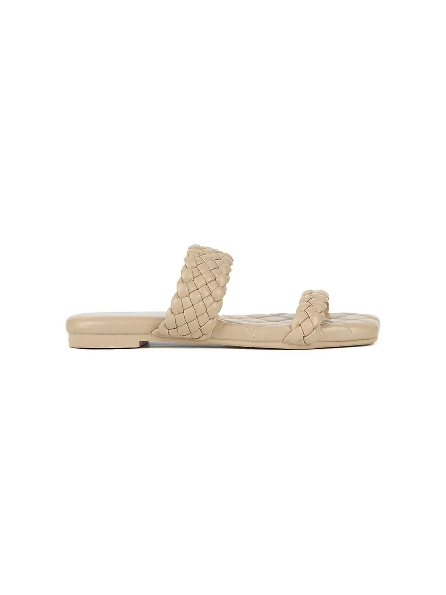 SHU WOMEN  PALETTE SOFT WOVEN SANDALS - LATTE