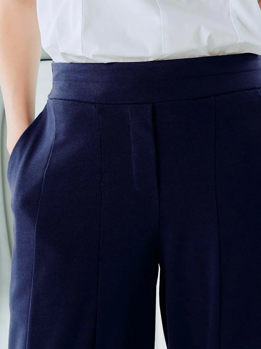 SHAKA Woman Pants Elasticated Waistband Tapered Navy