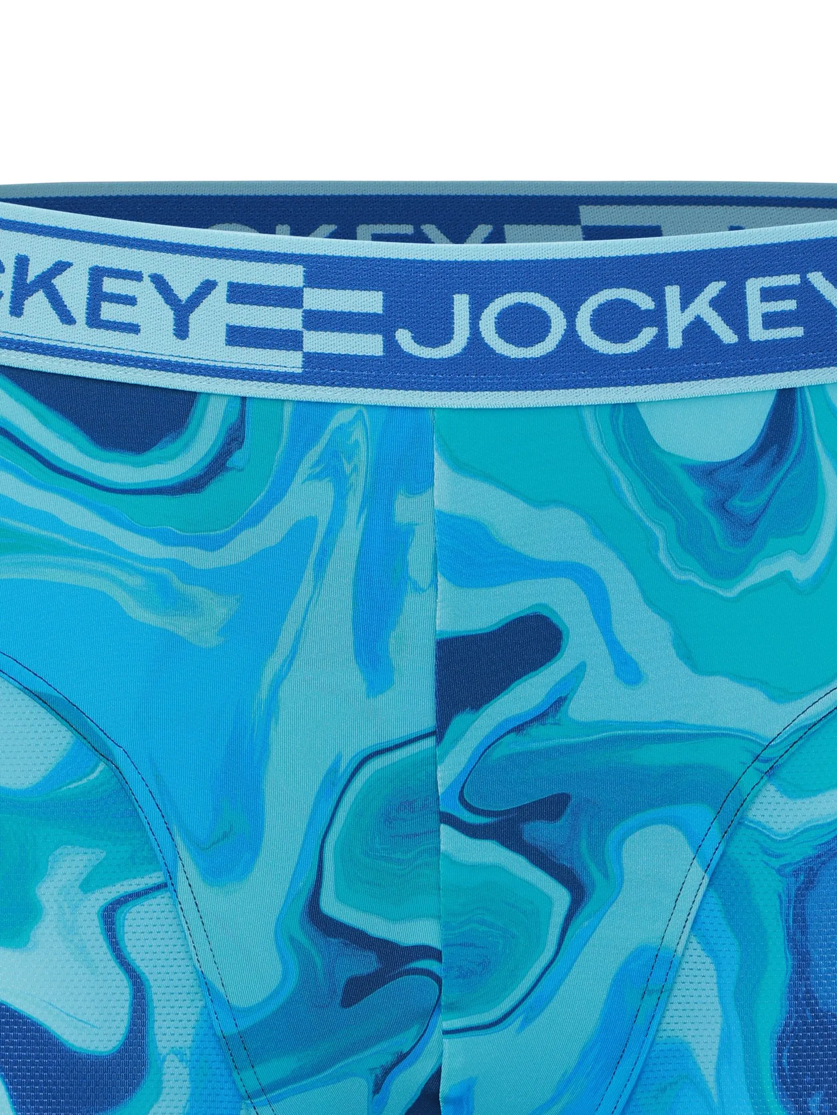 JOCKEY UNDERWEAR Men's SPORT MICROFIBER ACTIVE BOXER TRUNK BLUE