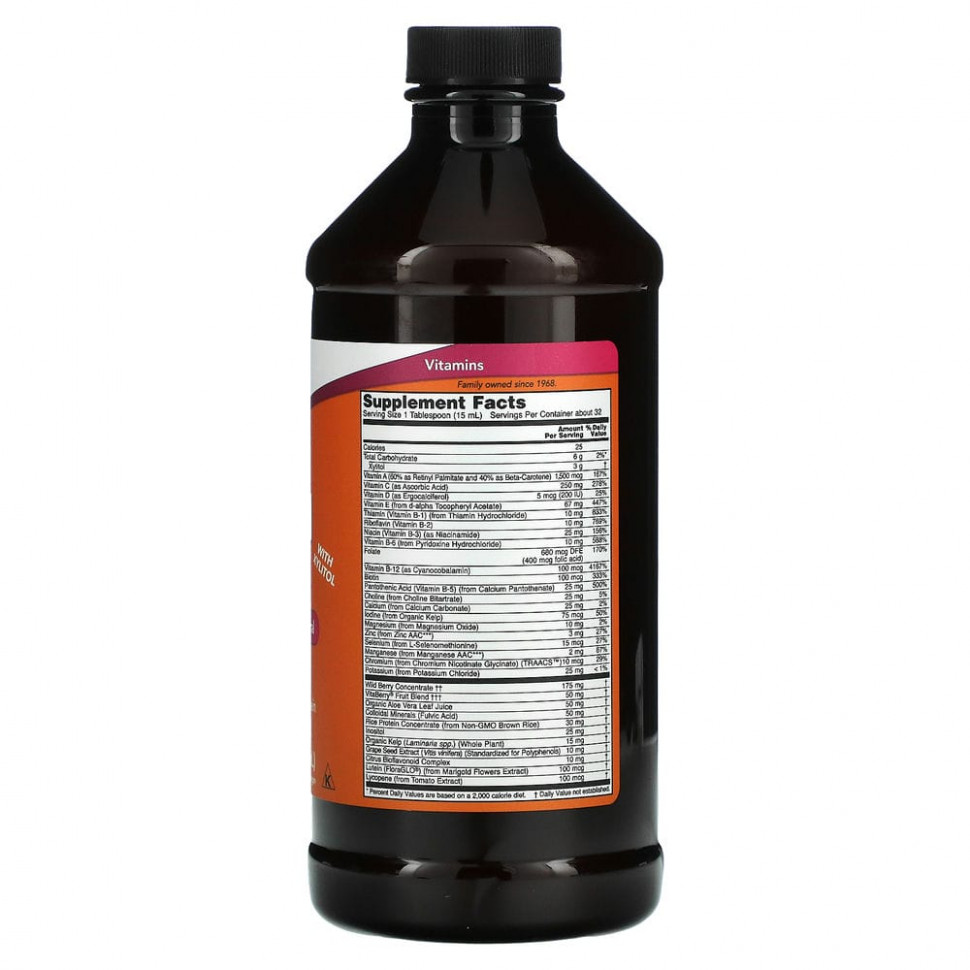 NOW Foods, Пищевая добавка Liquid Multi, со вкусом диких ягод, 16 жидких унций (473 мл)