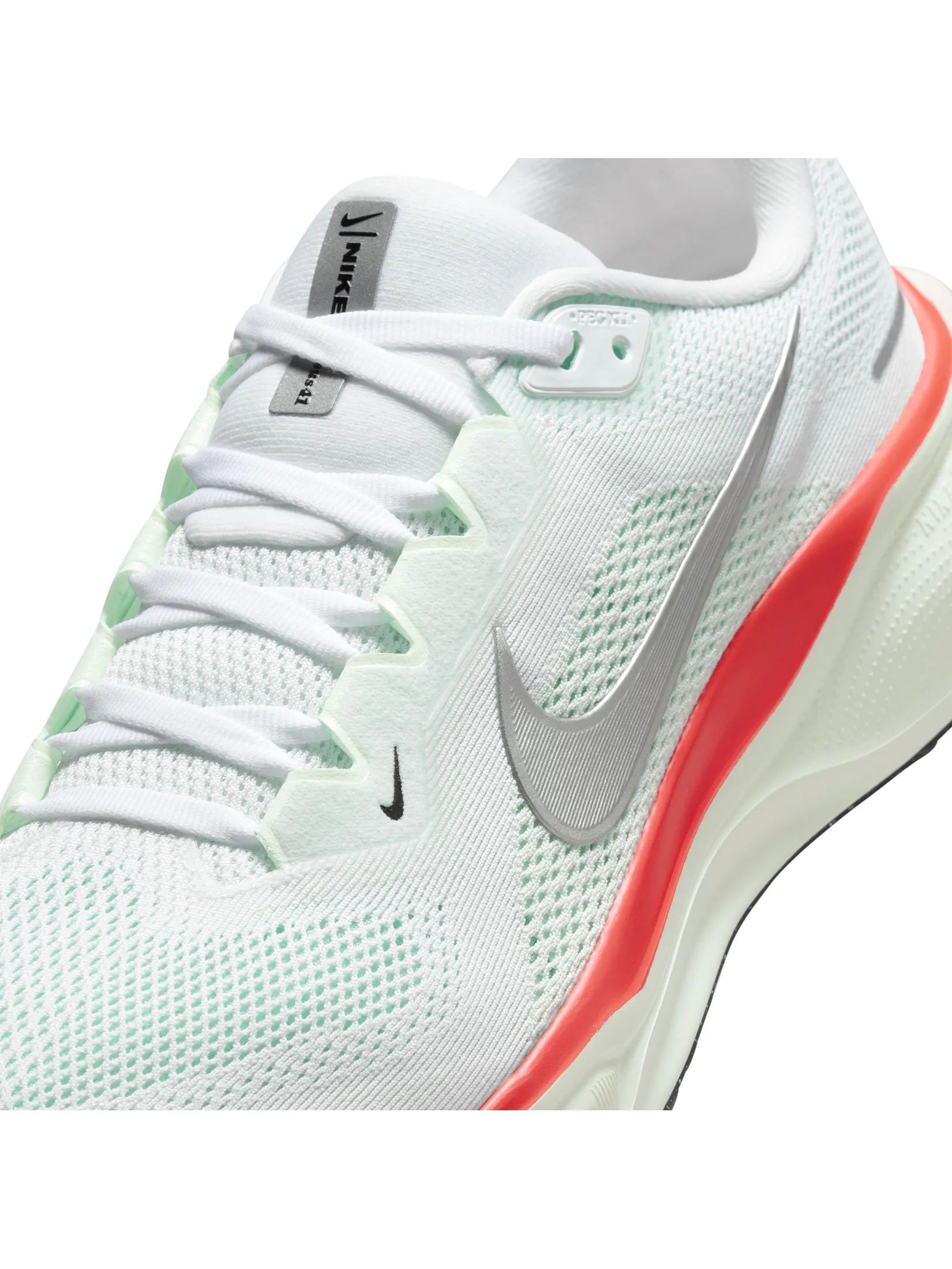 NIKE Men Running Shoes Pegasus 41 FD2722-115 White/Metallic Silver-Barely Green