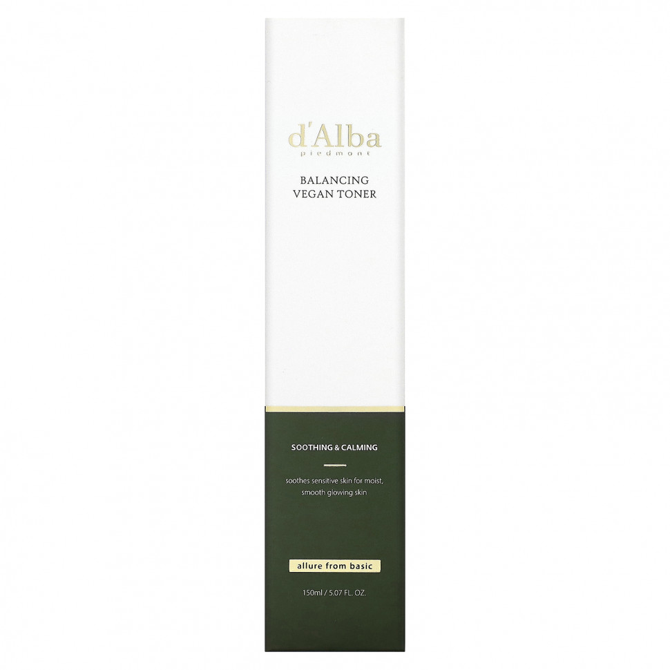 d'Alba, Балансирующий веганский тоник, 150 мл (5,07 жидк. Унции)