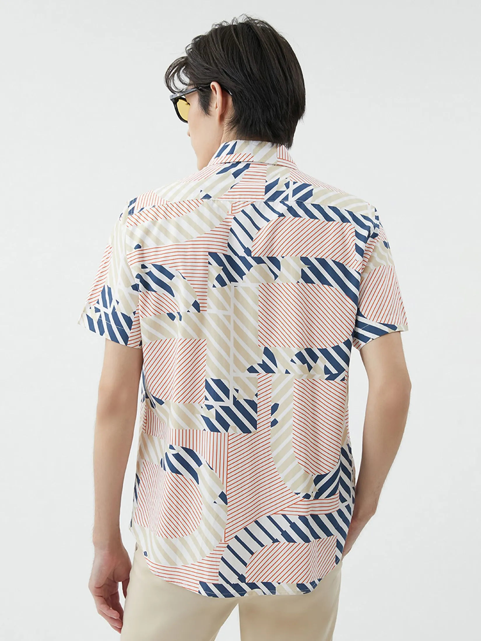 DAPPER DAPPER Logo Contrast Striped Print Shirt Multicolor