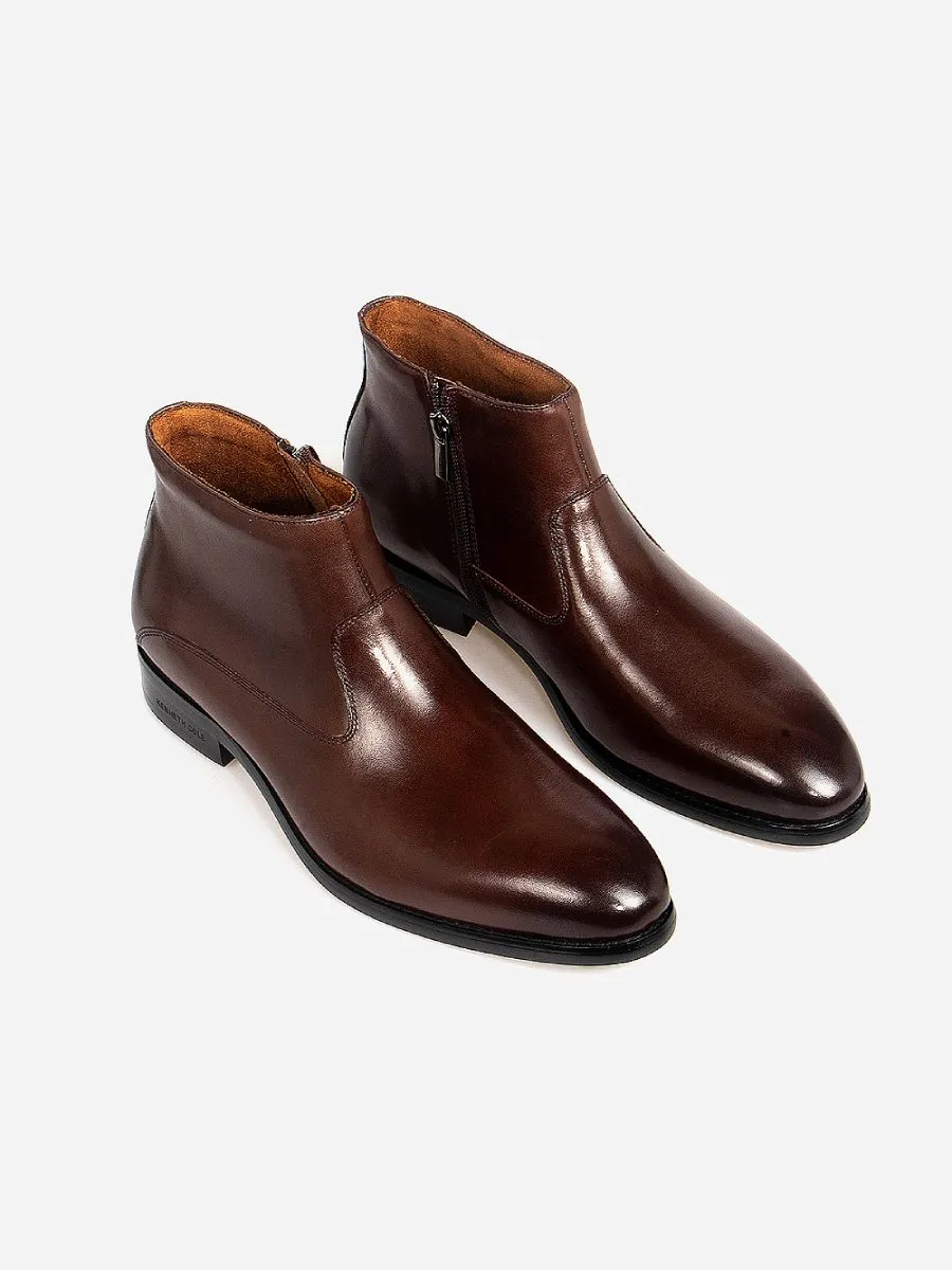 KENNETH COLE MEN'S ZIP BOOTS JOHANSON / DARK BROWN