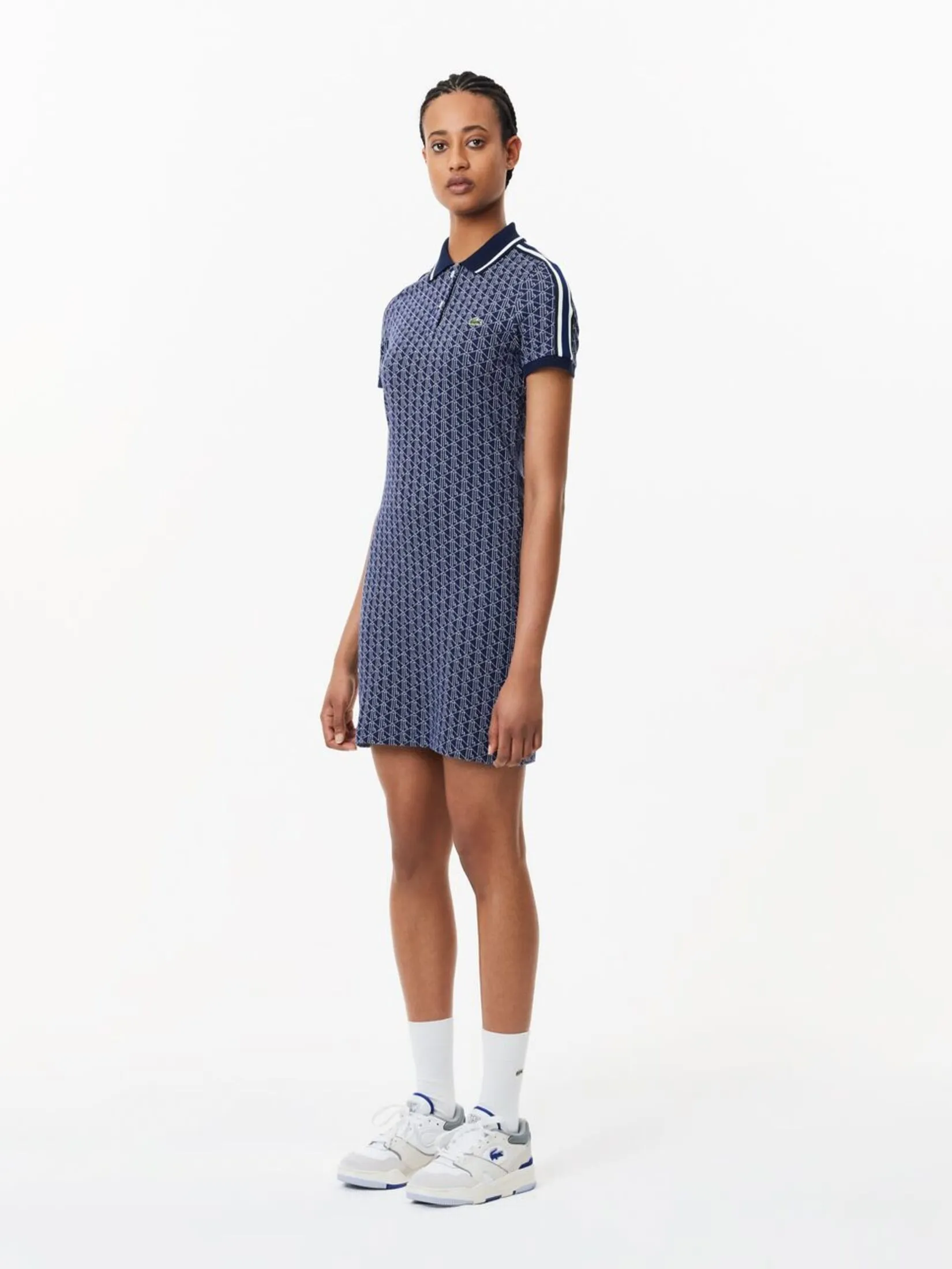 LACOSTE Slim Fit Lacoste Monogram Jacquard Dress Blue