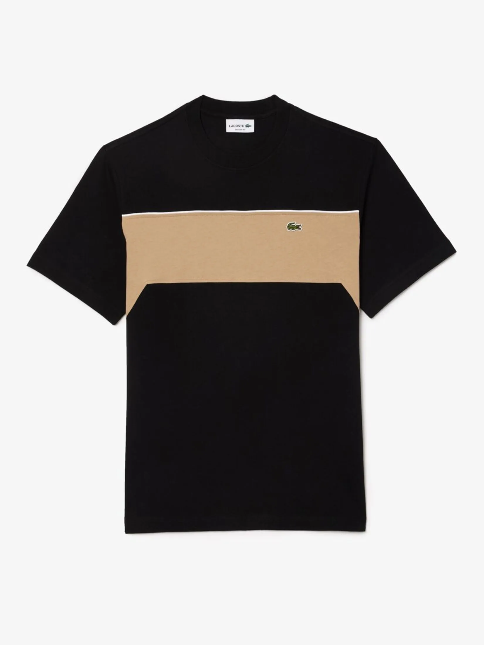 LACOSTE Cotton Colour-Block T-shirt Black