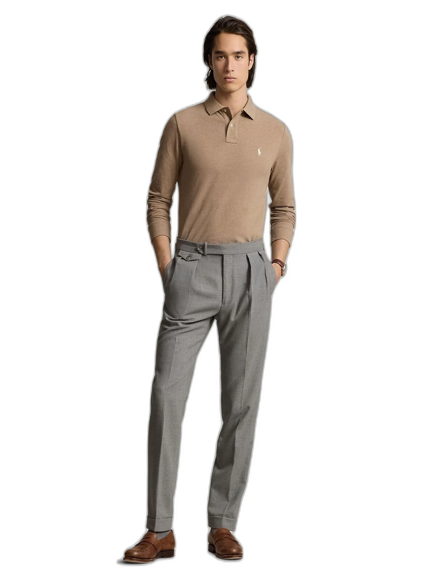 POLO RALPH LAUREN Men Polo-Custom Slim Fit Mesh Polo Shirt MNPOKNI16822293-Brown