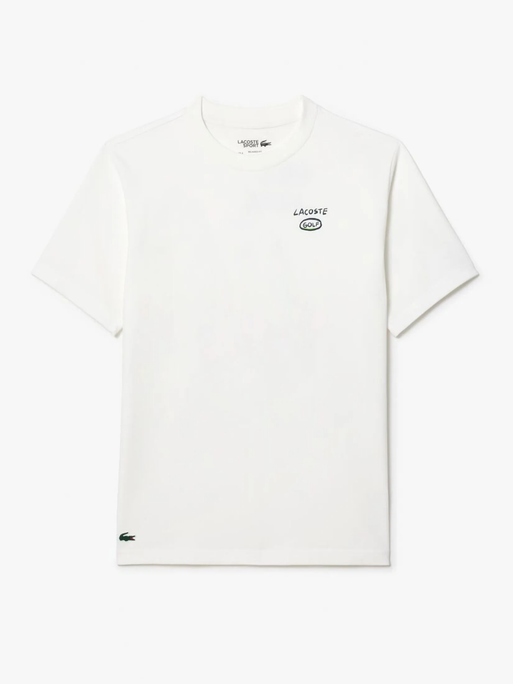 LACOSTE Loose Fit Ultra Dry Cotton Golf T-shirt White