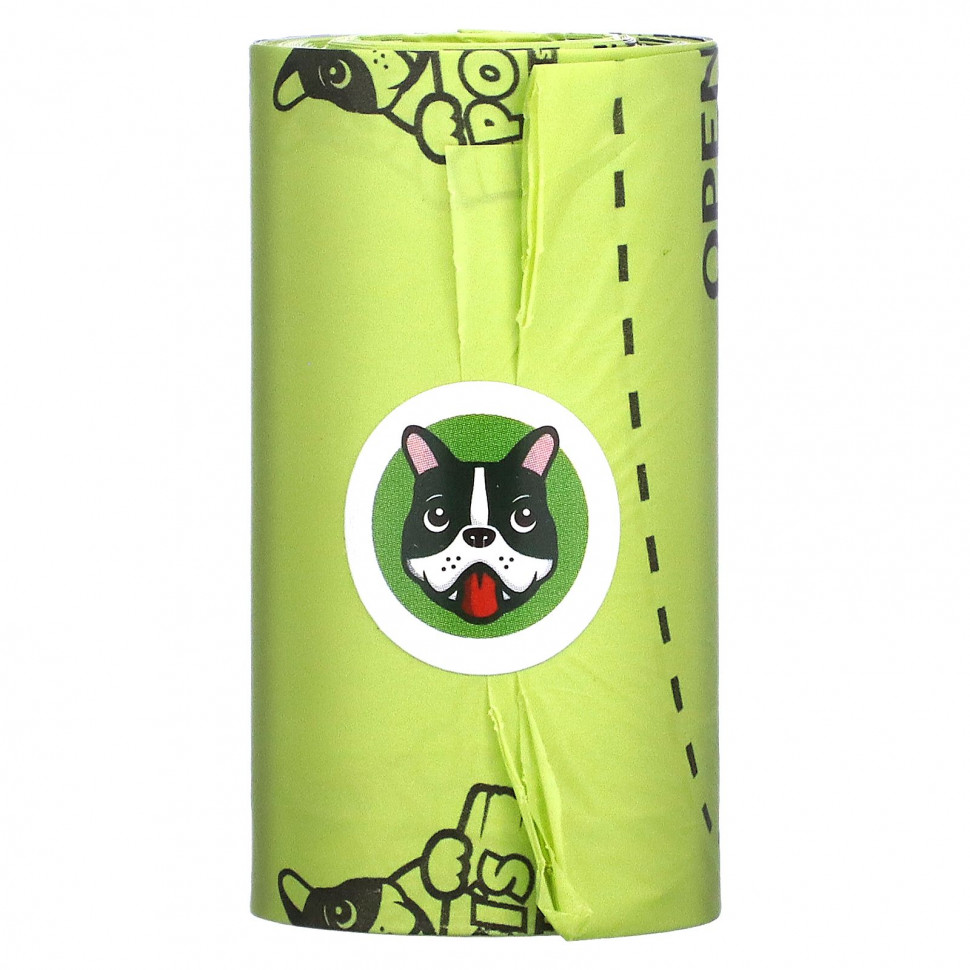 Pogi's Pet Supplies, Earth Friendly какашки, без запаха, 30 рулонов, 450 пакетиков