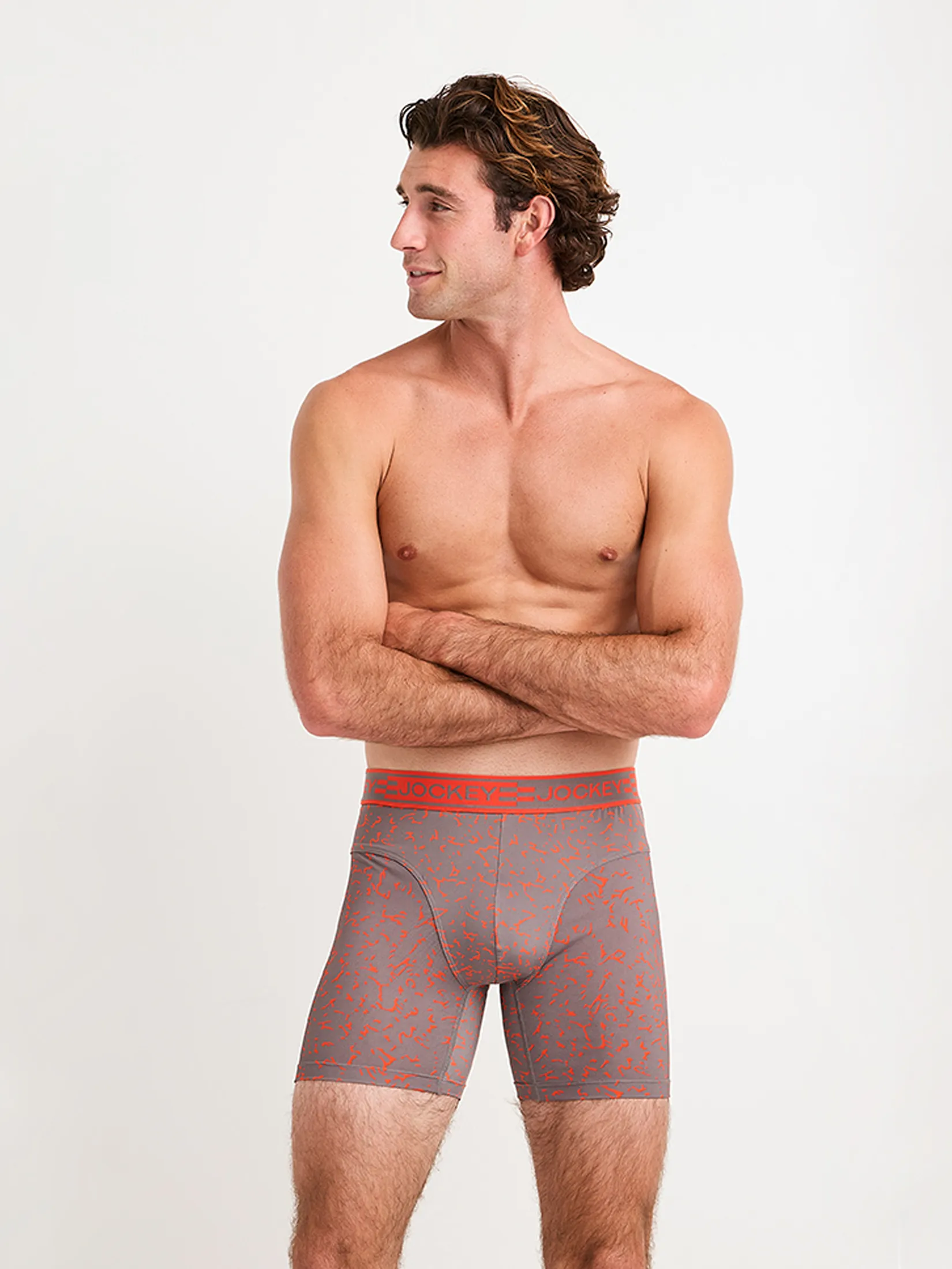 JOCKEY UNDERWEAR Men s SPORT MICROFIBER ACTIVE BOXER TRUNK ORANGE