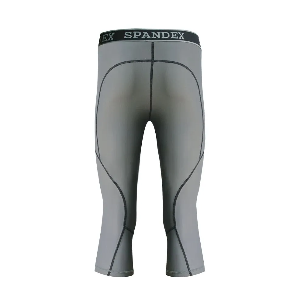 SPANDEX Grey-HP002-Compression 3/4 pants