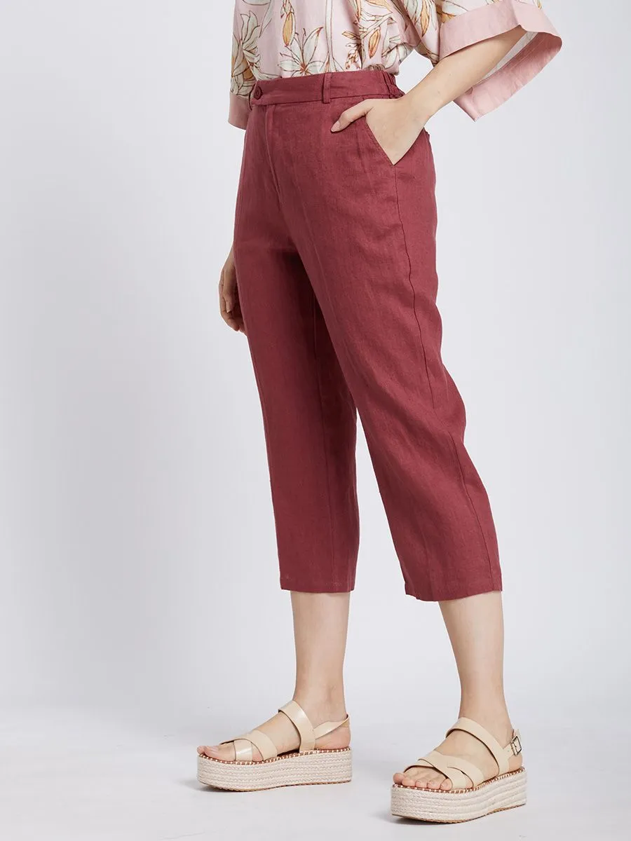 ESTIMATE Women Crop Pants Linen