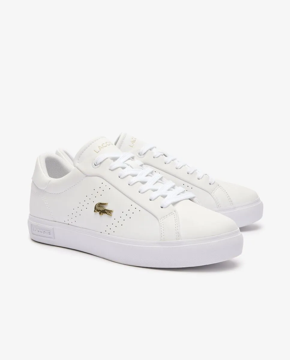 LACOSTE Women’s Powercourt 2.0 Leather Trainers White