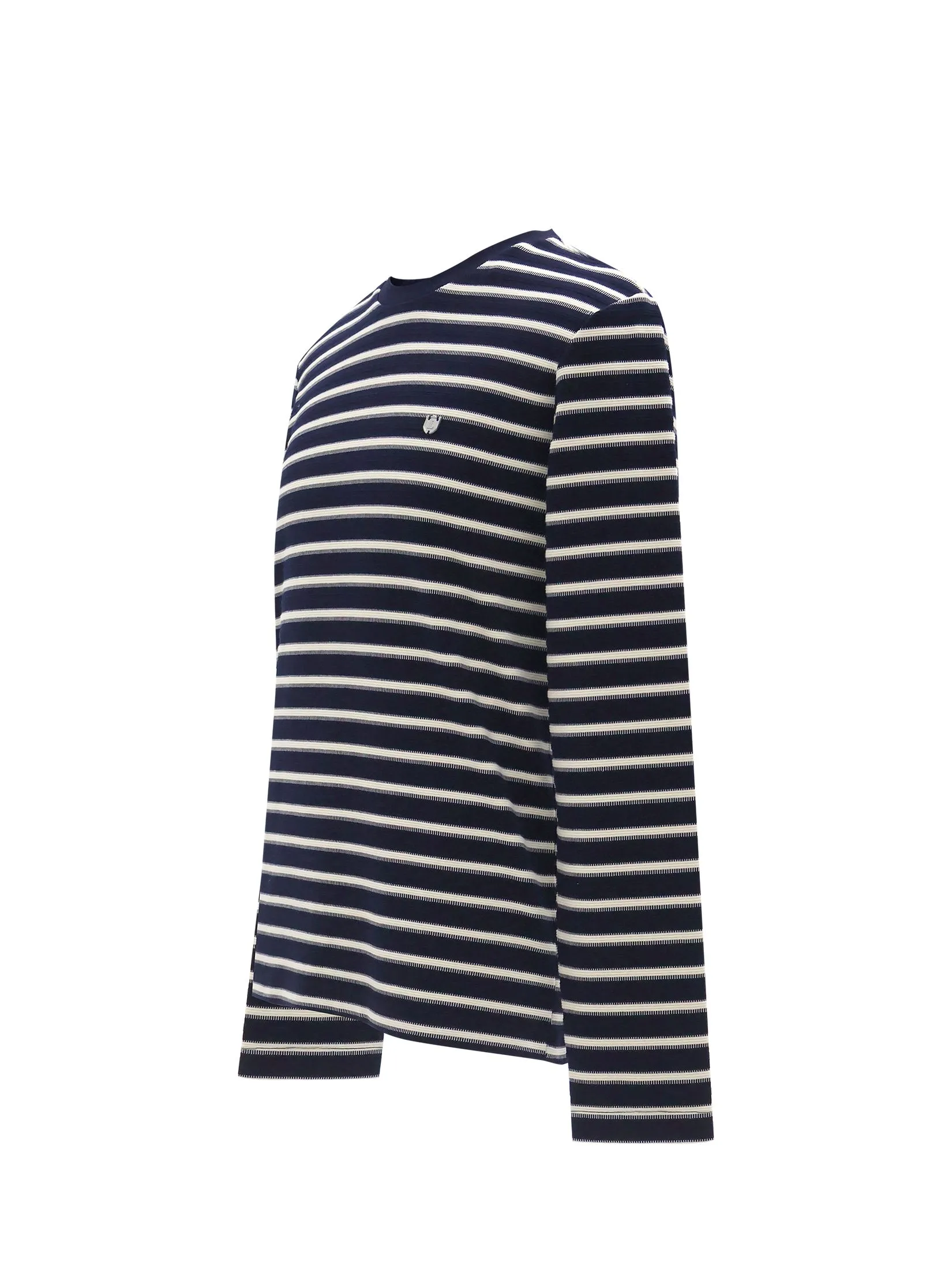 LTD Striped Long-Sleeve T-shirt Man Navy Blue