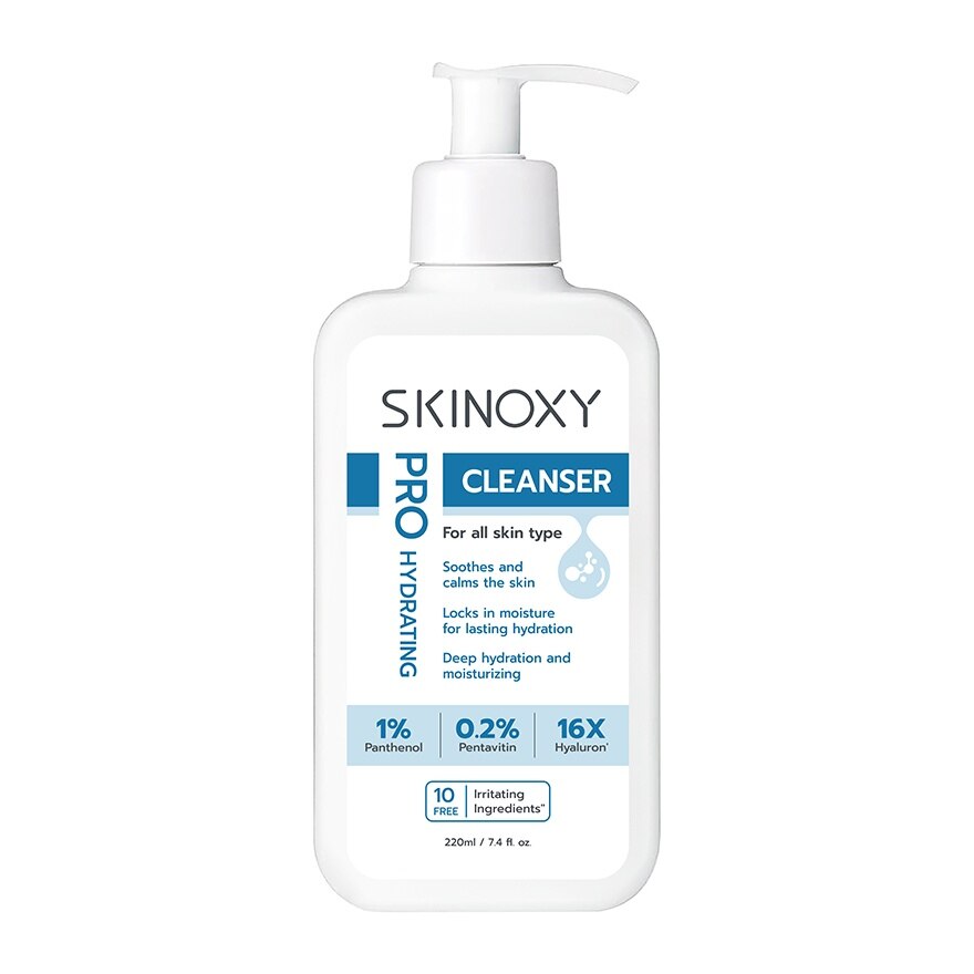 Skinoxy Cleanser Pro Hydrating 220 Ml. ทำความสะอาดผิวหน้า อ่อนโยน - Blue