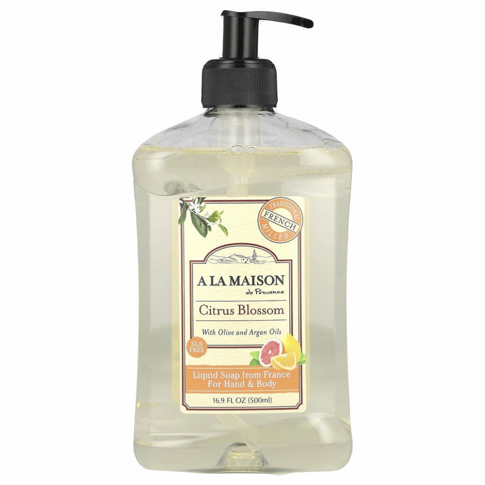 A La Maison de Provence, Жидкое мыло для рук и тела, цветы цитрусовых, 500 мл (16,9 жидк. унции)
