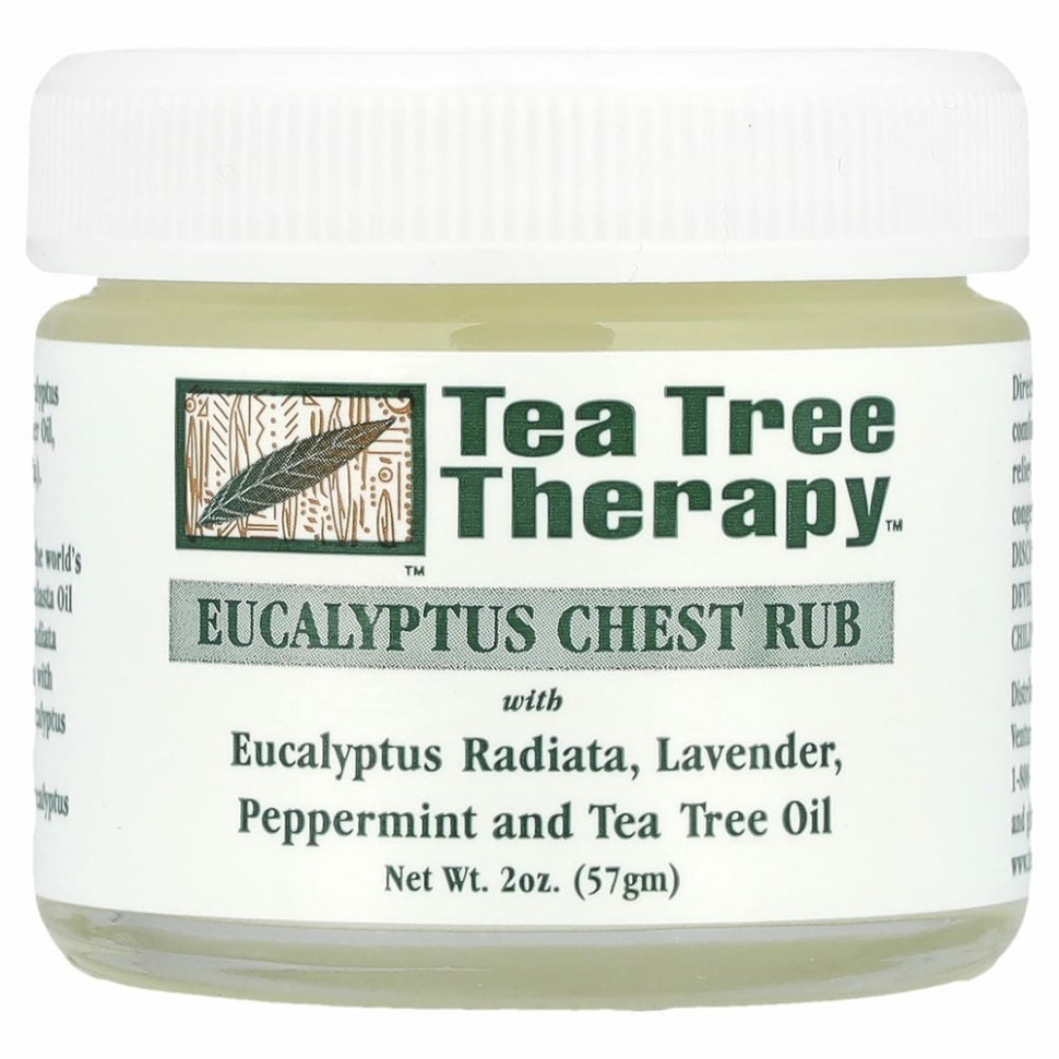 Tea Tree Therapy, Эвкалиптовая мазь - растирка для груди, 2 унции (57 г)