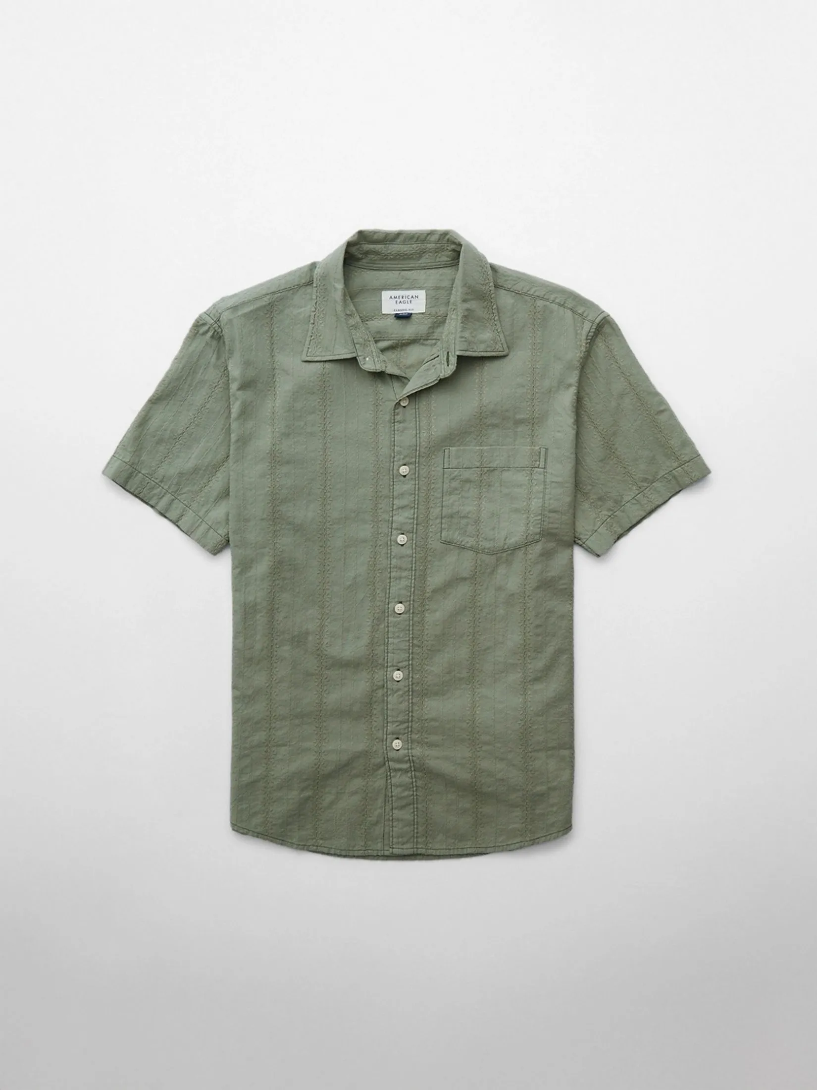 AMERICAN EAGLE MEN 2835 SS CF CSC ROMI DOBBY SHIRT 309 OLIVE