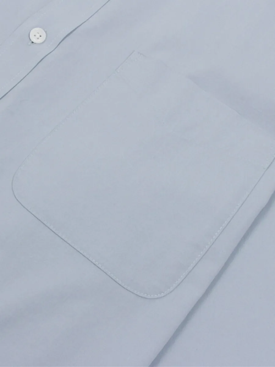 GIORDANO Men s Slim Fit Long Sleeve Stretch Shirt (Poplin)  Light Blue